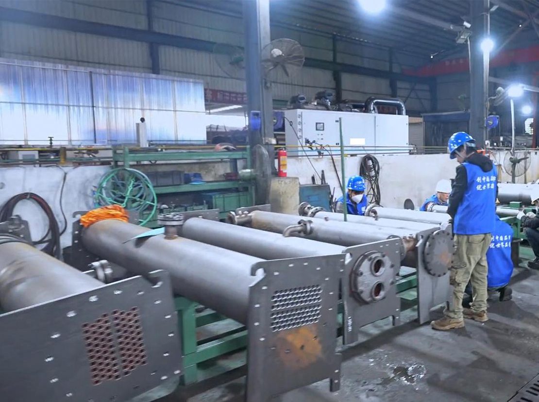 CNC drilling of a tube sheet