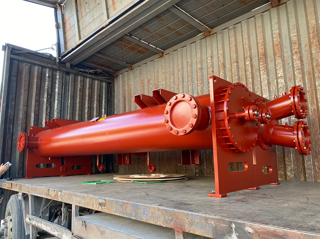 A finished condenser on the flatbed