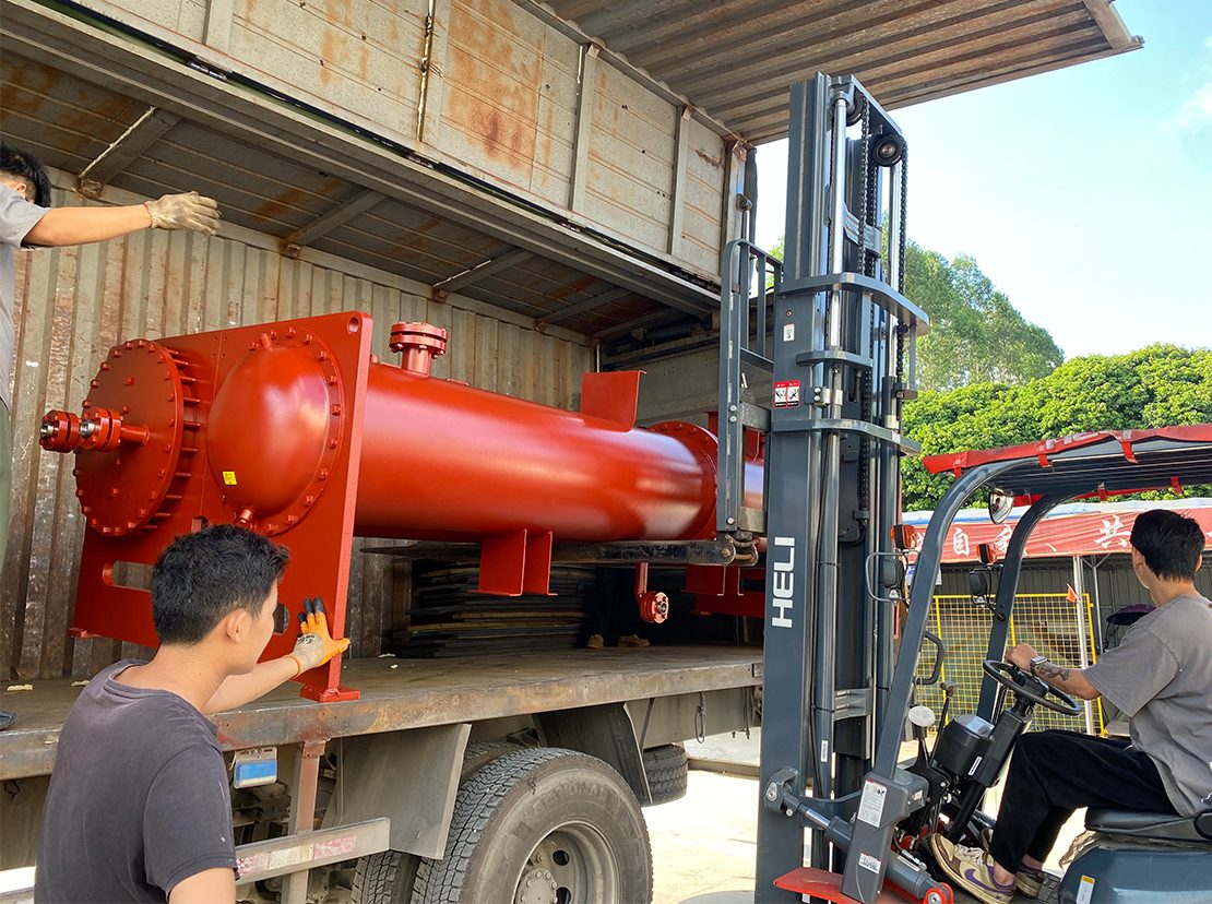 Loading a unit onto the transport