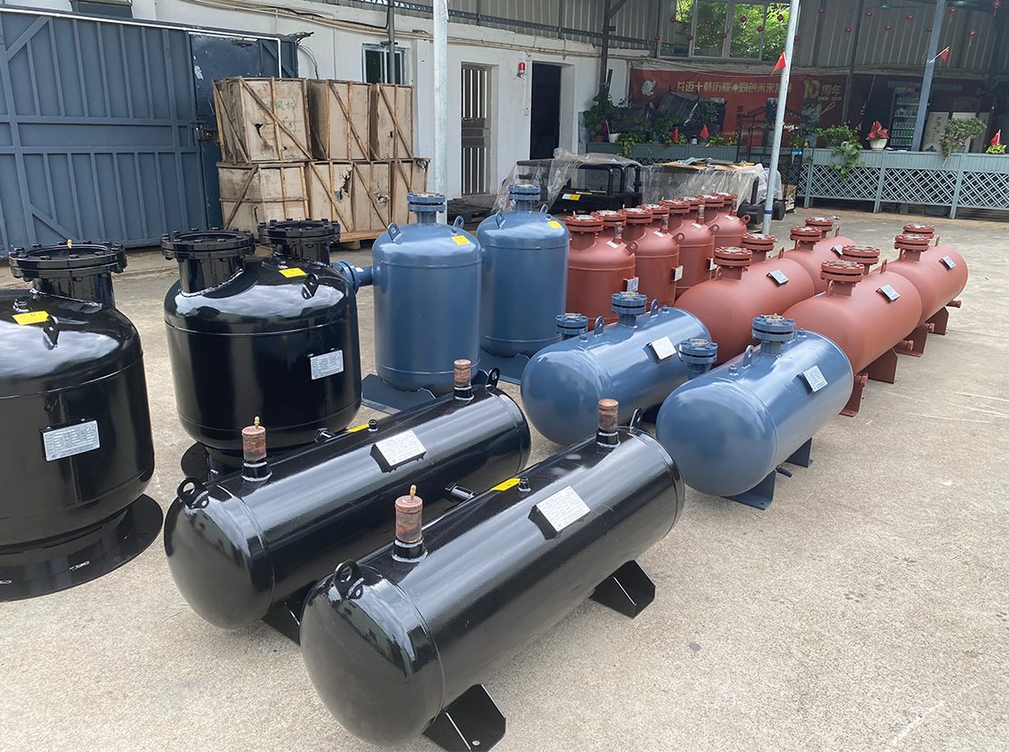 Pressure vessels stacked ready for dispatch